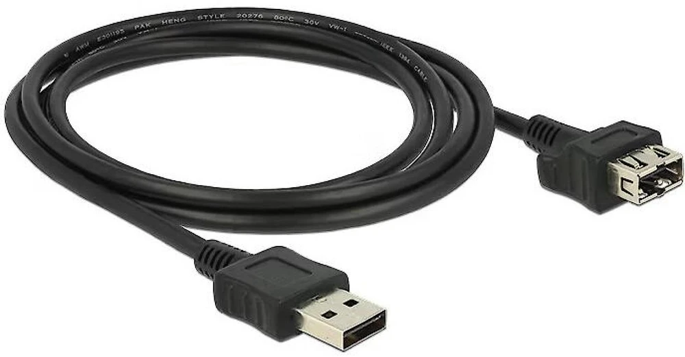 USB kabelis Delock USB-A - USB-A 2 m Juodas (83665)
