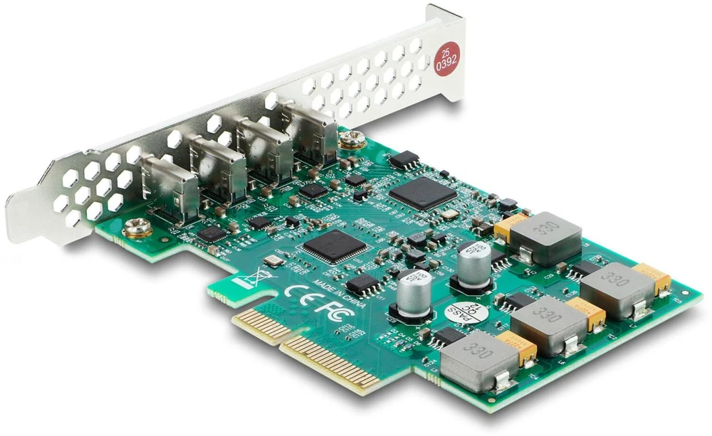 Delock USB valdiklis 90935, PCIe x4 3.0, 4x USB-C 10 Gbit/s, žemo profilio, Asmedia ASM3142, VIA VL820