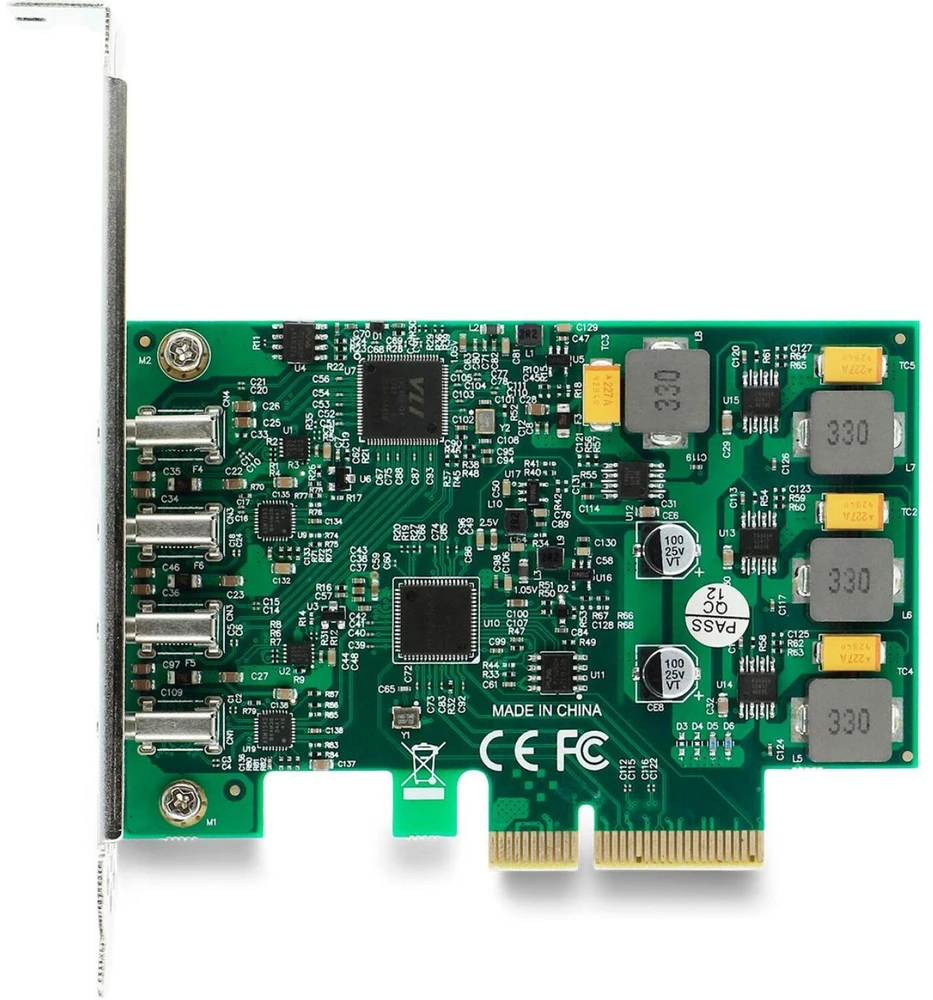 Delock USB valdiklis 90935, PCIe x4 3.0, 4x USB-C 10 Gbit/s, žemo profilio, Asmedia ASM3142, VIA VL820