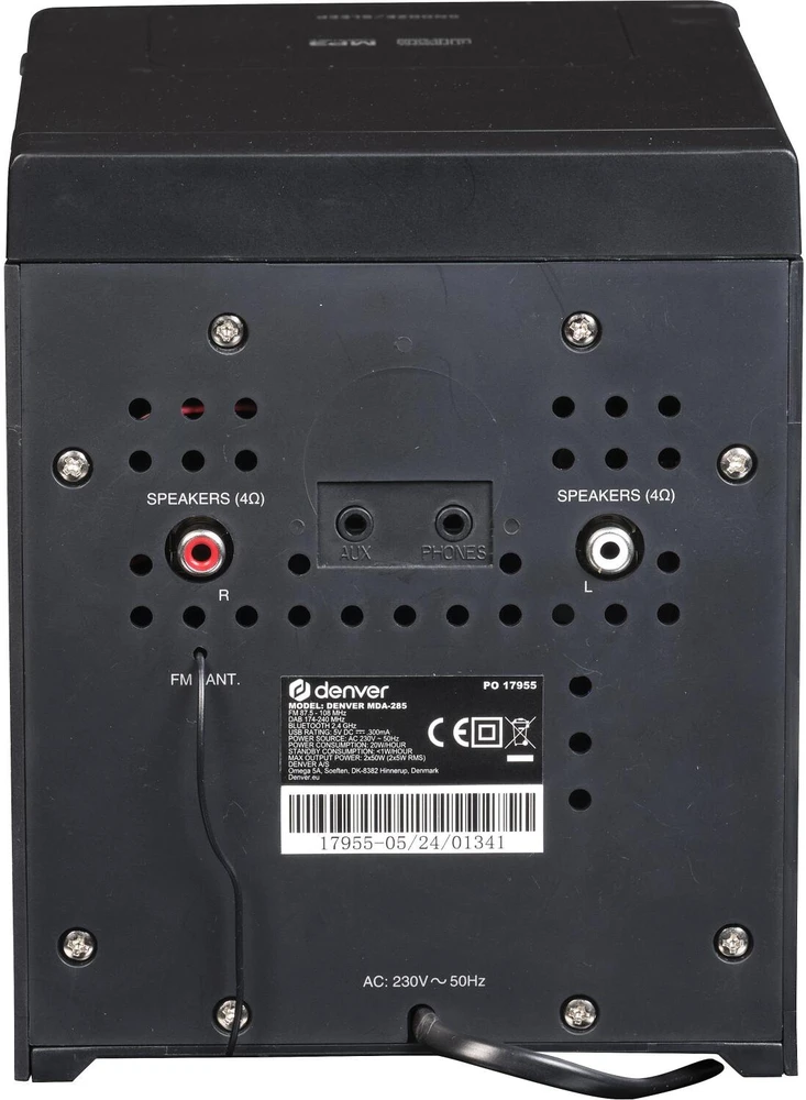 Muzikinis centras DAB/FM/CD muzikos sistema Denver MDA-285, 2 × 50 W