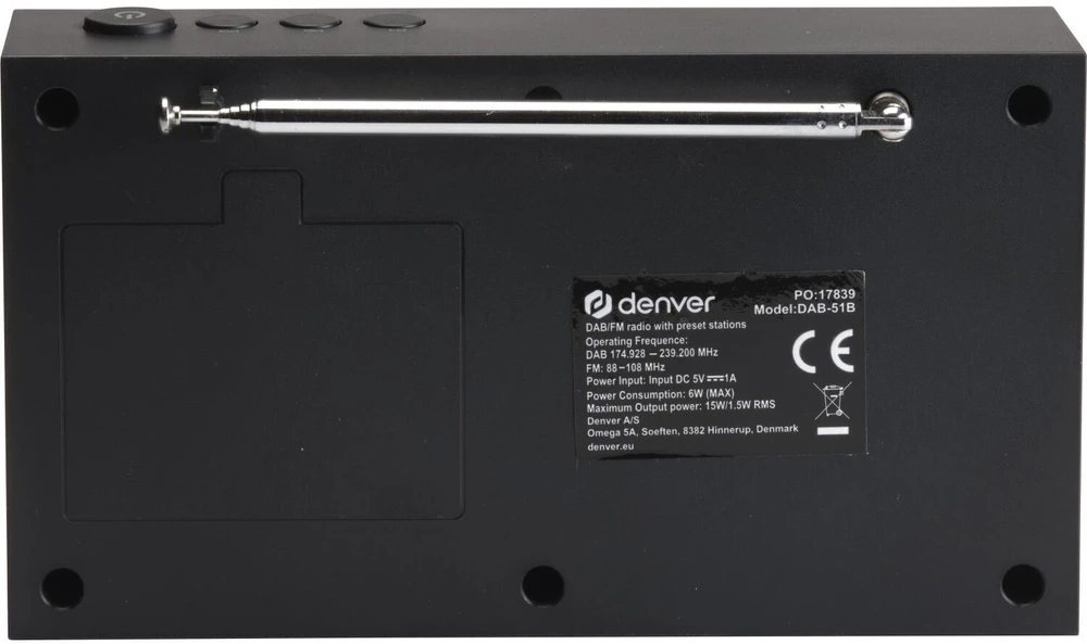 Kompaktowe radio Denver DAB-51B juoda