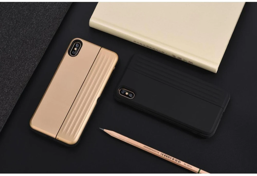 Auksinis telefono dėklas Devia H-Card iPhone XS Max (6.5)