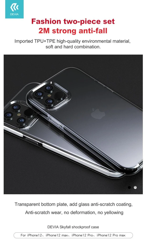 Dėklas Devia Balta smūgiams atspari dėklė iPhone 12 Pro Max