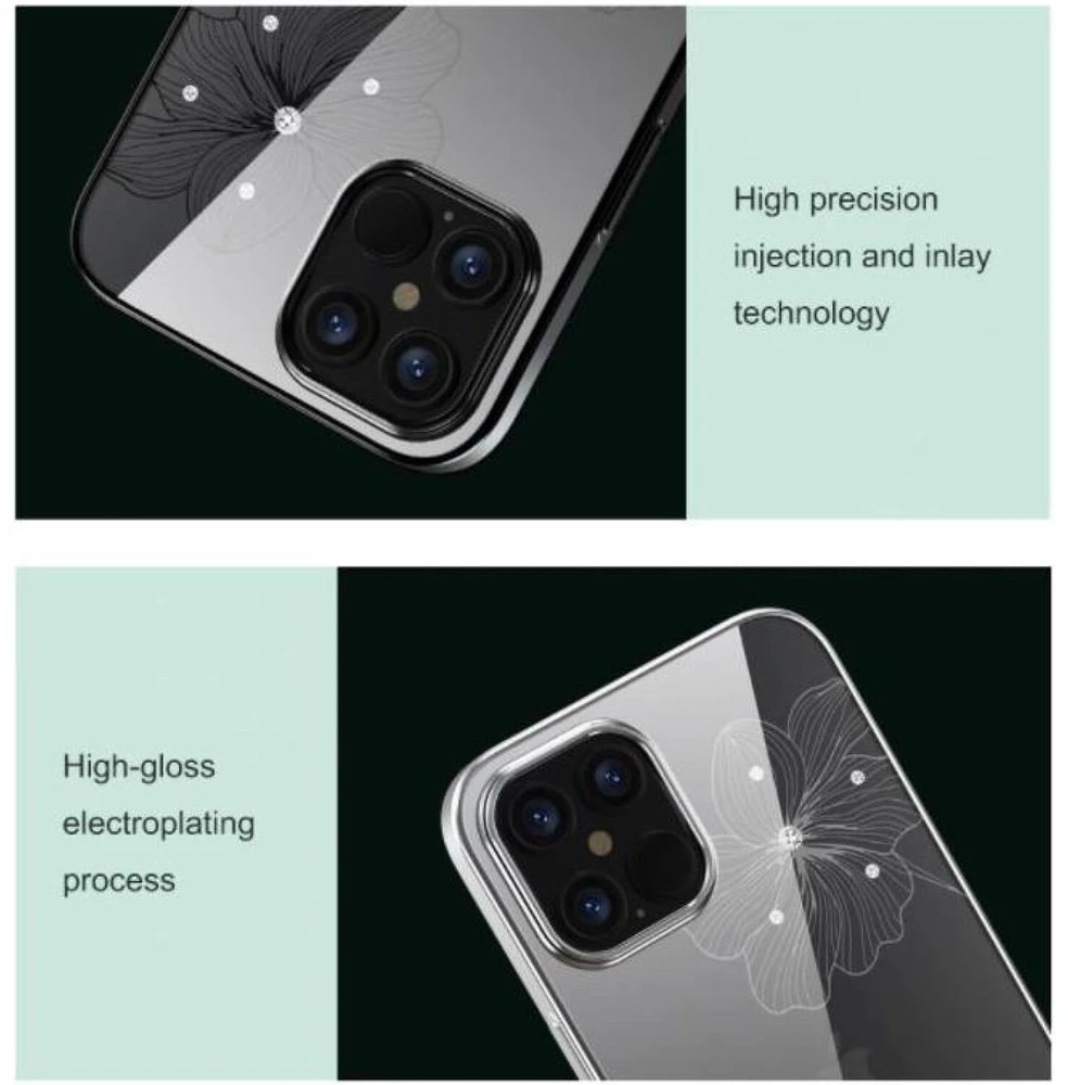 Devia Juodas telefono dėklas iPhone 12 mini su Swarovski elementais