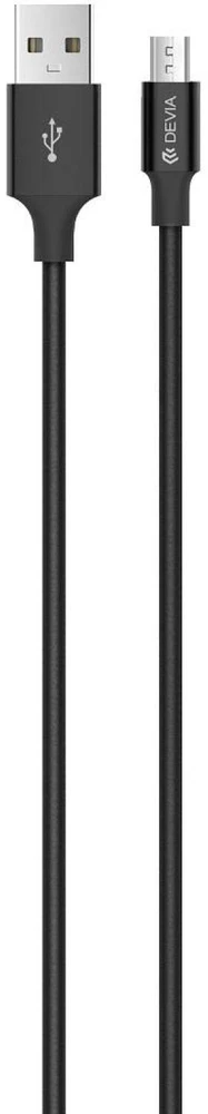 USB kabelis Devia Pheez microUSB 1.0m juodas