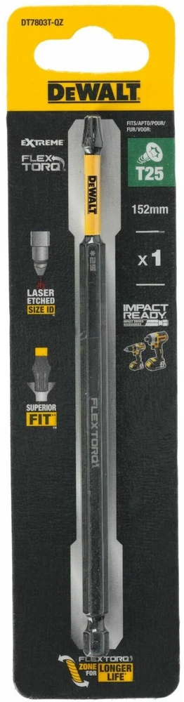 Dewalt t25 152mm flextorq screwdriver bit 1pc
