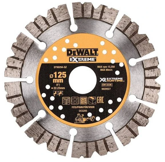 Deimantinis pjovimo diskas DeWalt Extreme; 125x2x22,23 mm