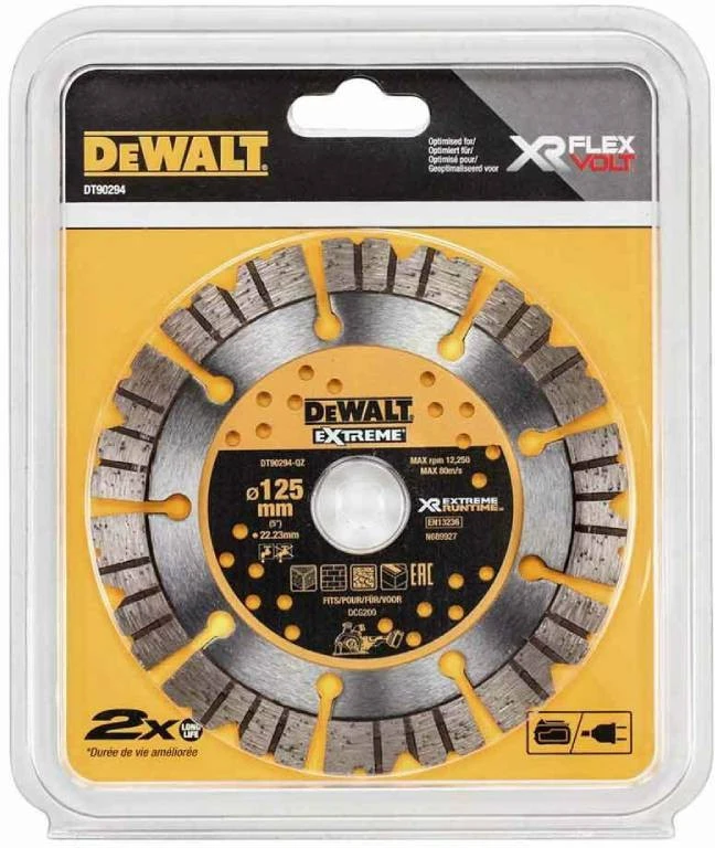 Deimantinis pjovimo diskas DeWalt Extreme; 125x2x22,23 mm