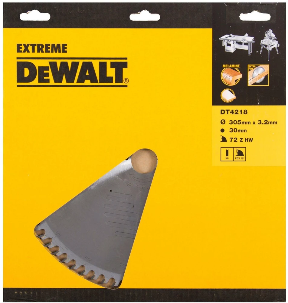 Dewalt DT4218-QZ 305mm 72T Pjūklų ašmenys, C4 karbidas, 30mm skersmuo, 3.2mm pjovimo storis, 1 vnt.