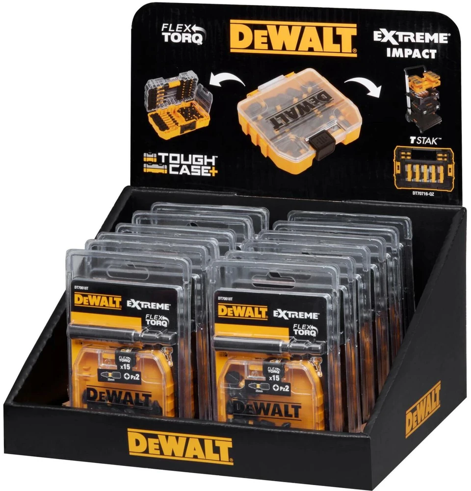 Dewalt EXTREME® FLEXTORQ® atsuktuvų rinkinys DT70618T-QZ, 16 vnt., TOUGHCASE+, modulinis dizainas, TSTAK suderinamas