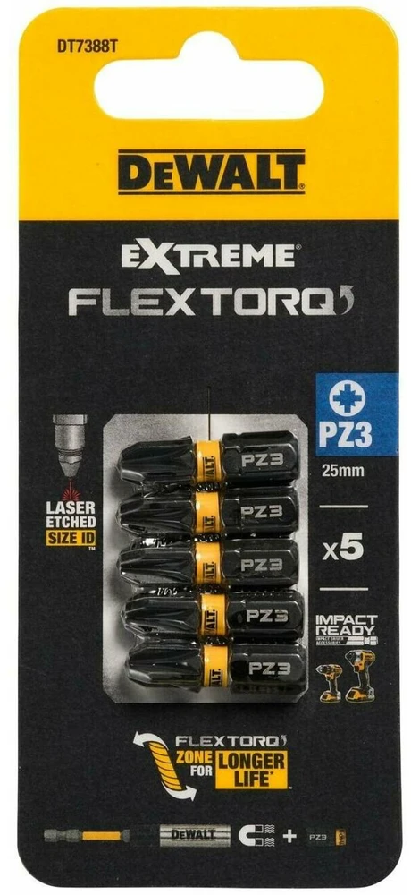 DEWALT KOŃCÓWKA UDAROWA PZ3x25 5szt. EXTREME IMPACT TORSION
