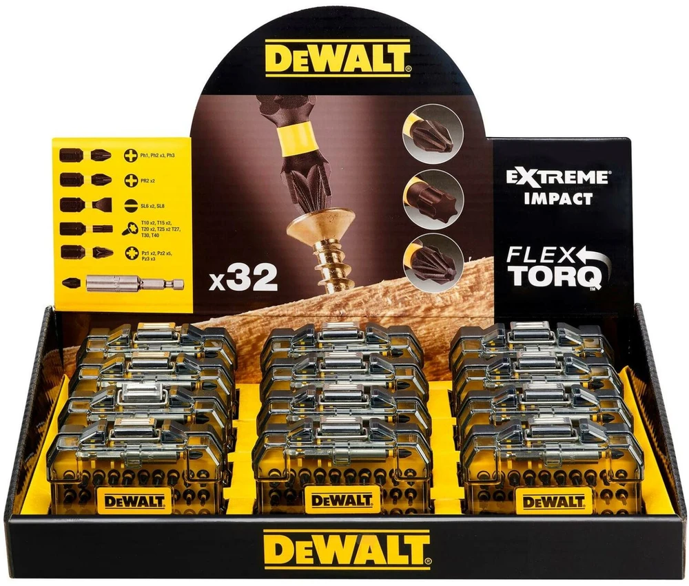 Dewalt Pro Rinkinys końcówek wkrętarskich udarowych 32 vnt.,dt70523tx12