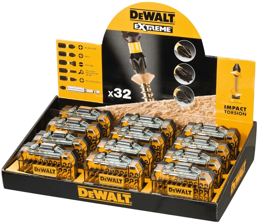 Dewalt Pro Rinkinys końcówek wkrętarskich udarowych 32 vnt.,dt70523tx12