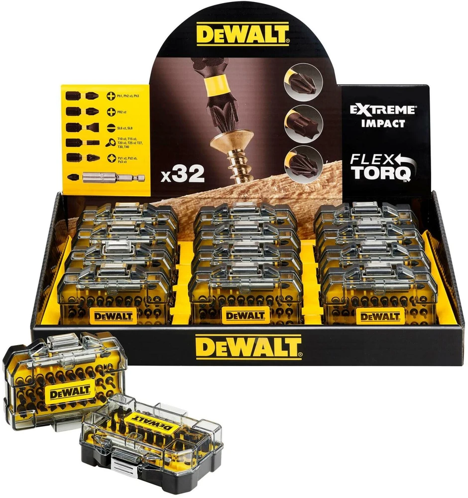 Dewalt Pro Rinkinys końcówek wkrętarskich udarowych 32 vnt.,dt70523tx12