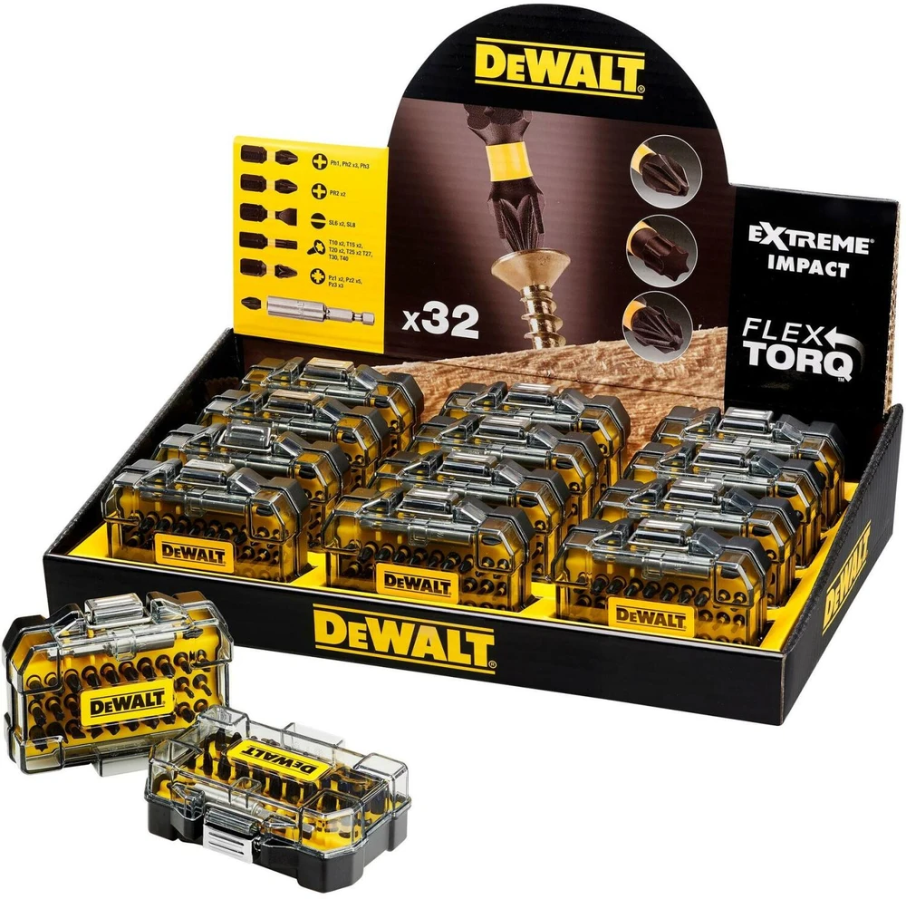 Dewalt Pro Rinkinys końcówek wkrętarskich udarowych 32 vnt.,dt70523tx12