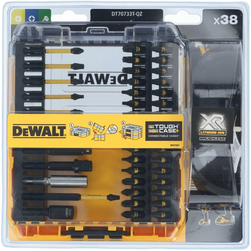 Sukimo antgalių rinkinys DeWalt DT70733T-QZ; 38 vnt. + Apsauginiai akiniai