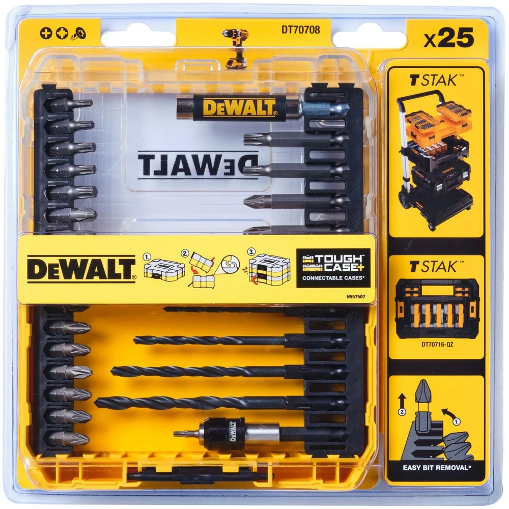 Grąžtas Sukimo antgalių ir grąžtų komplektas DeWalt 25 vnt
