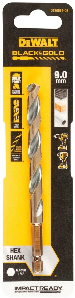 Grąžtas metalui HEX 1/4, 9,0 mm, DeWALT
