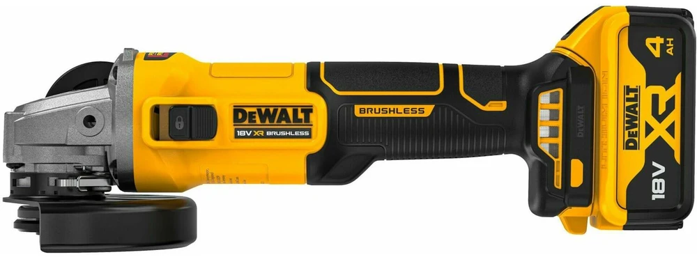 Kampinis šlifuoklis DeWalt DCG407M2T-QW; 125 mm; 18 V; 2x4,0 Ah akum.