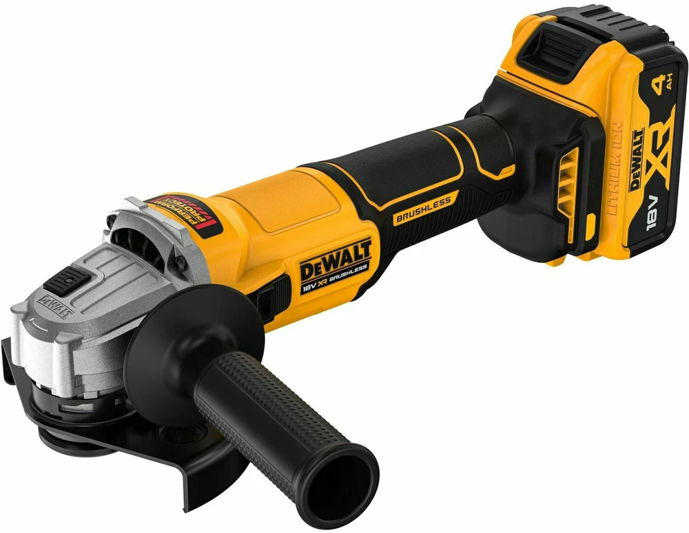Kampinis šlifuoklis DeWalt DCG407M2T-QW; 125 mm; 18 V; 2x4,0 Ah akum.