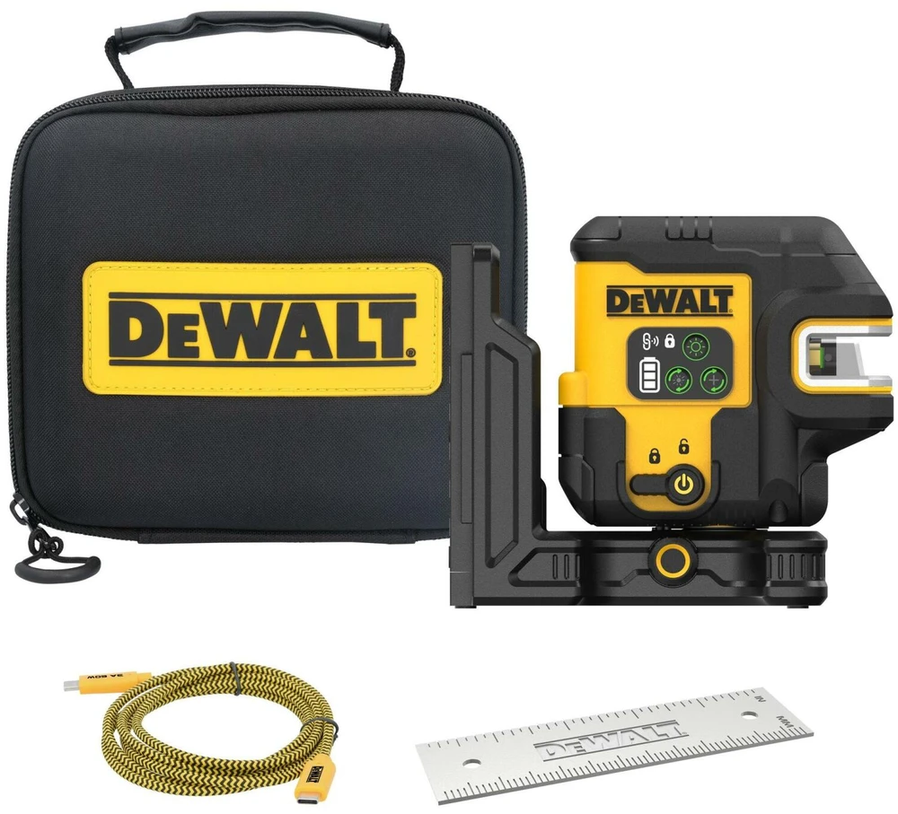 DEWALT LASER KRZYŻOWY DCLE14301GB 30m + 5-PUNKTOWY USB-C Žalias