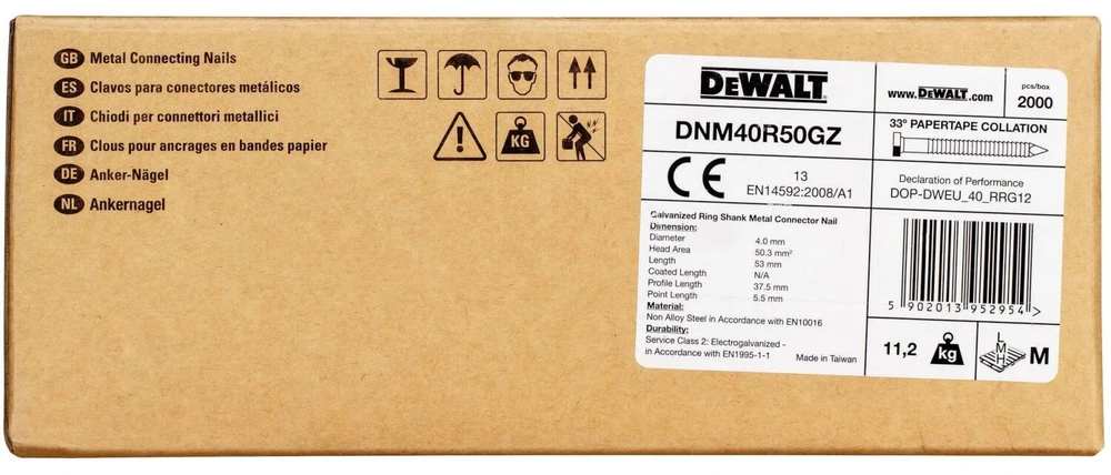 Ankerinis varžtas DeWalt DNM40R50GZ; 4,04x50 mm; 2000 vnt.