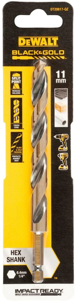 Grąžtas metalui HEX 1/4, 11,0 mm, DeWALT