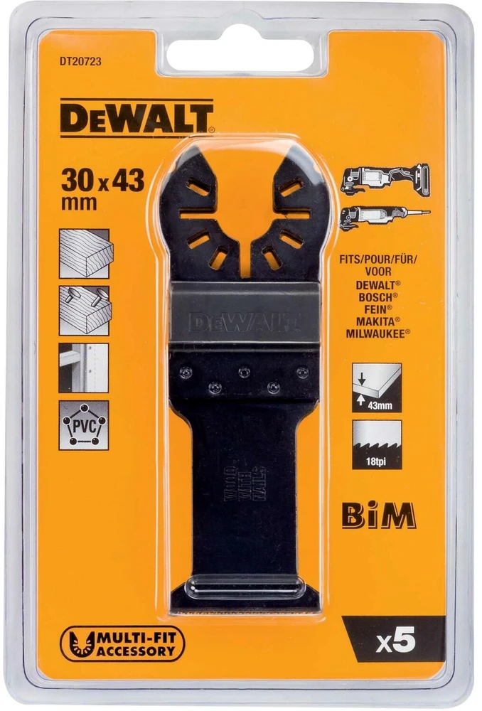Stanley Įpjaunamasis pjūklelis DeWalt DT20723-QZ; 30x43 mm; 5 vnt.