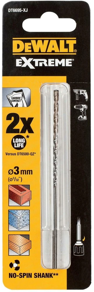 cilindrinis betono grąžtas EXTREME, 2 kraštų, 3-110/70 mm, DeWalt [DT6695-XJ]