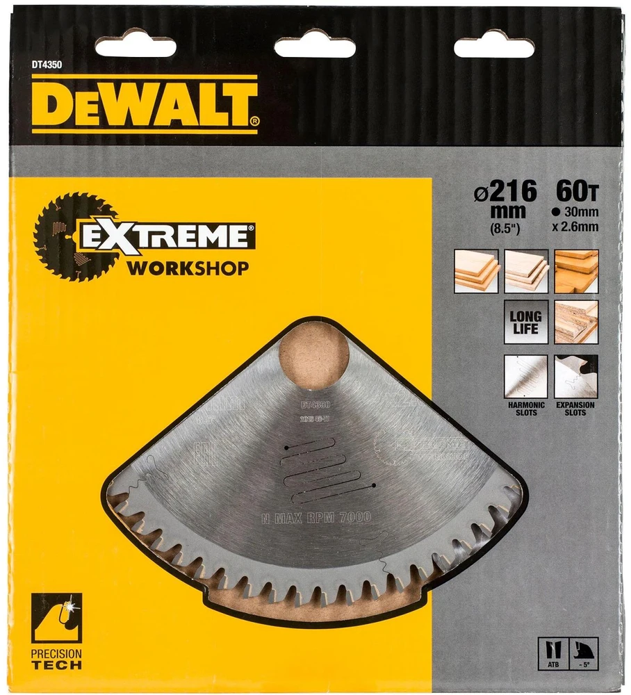 DeWALT pjovimo diskas 260x30mm, 60T ATB