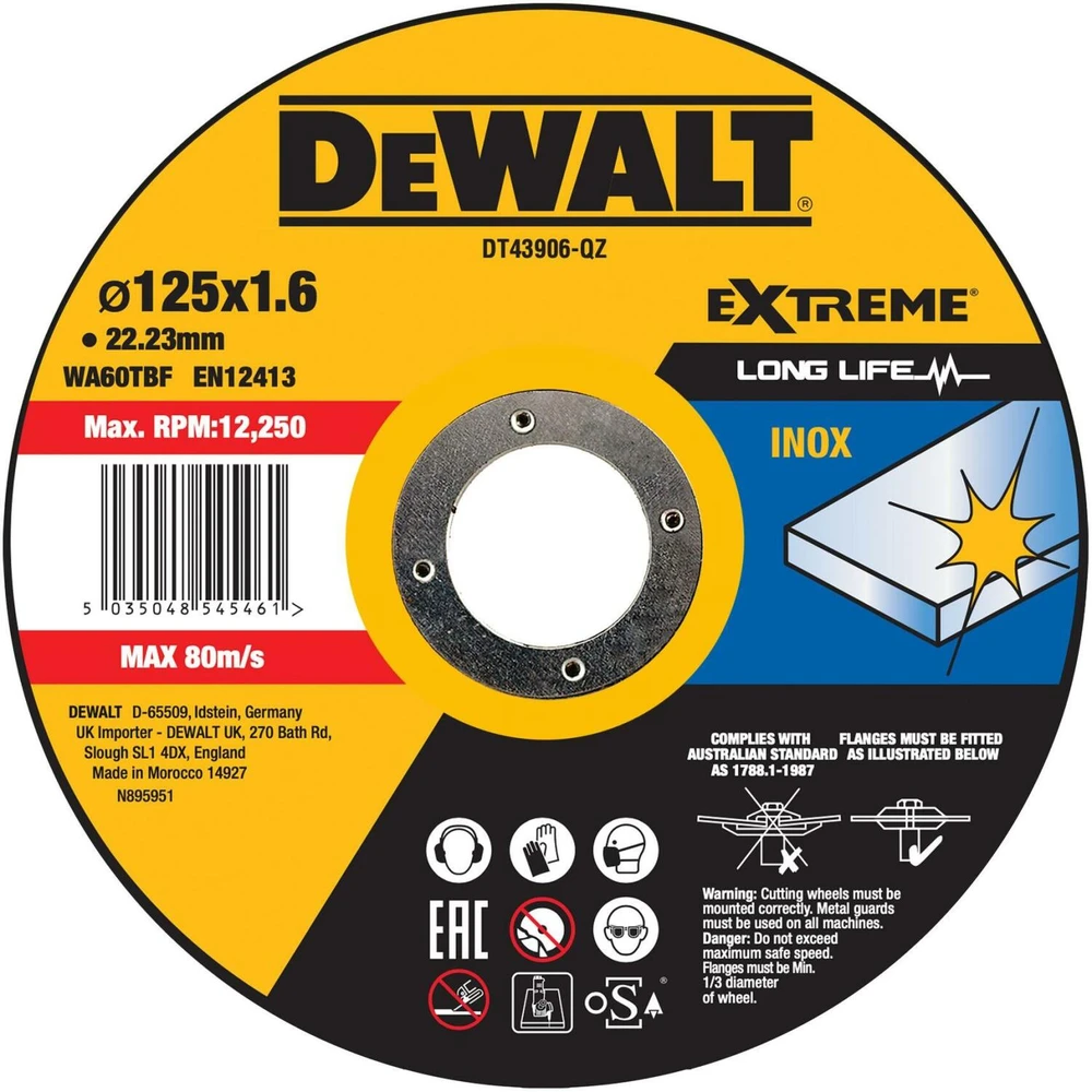 DEWALT metalinis diskas 125x1,6 mm