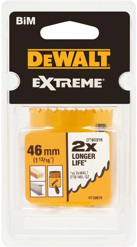 Dewalt Pjūklas 46mm DT90316-QZ Plienas, 1 vnt., 47 mm pjovimo gylis, Bi-Metalas, Medis ir Metalas