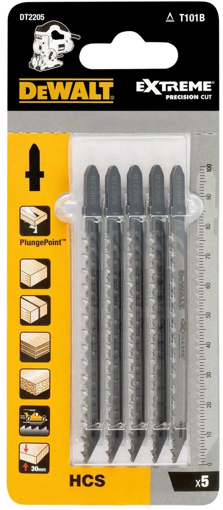 DEWALT JIGSAW Mėlynas 100x2,5mm T101B XPC MEDIENA/PVC /5 vnt.