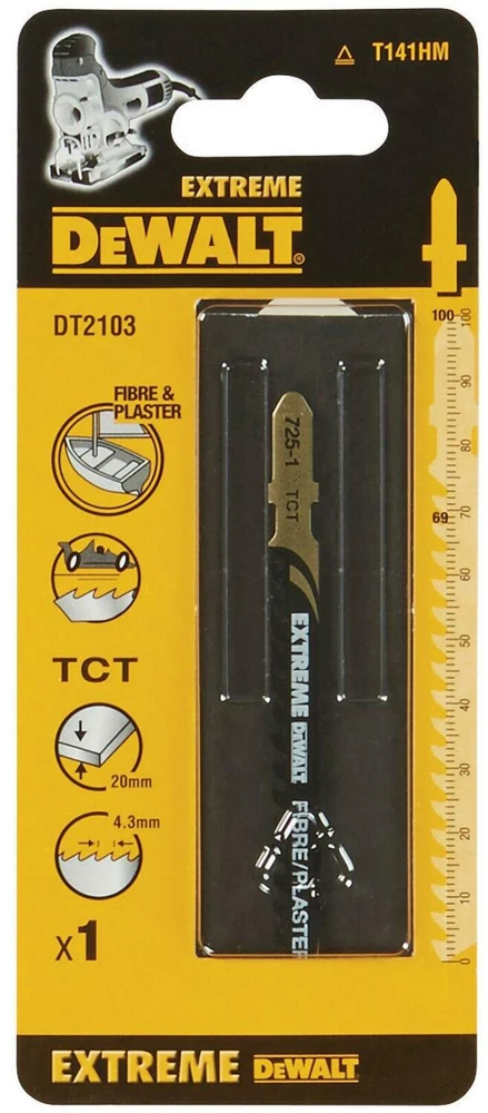 EXTREME specialus dėlionės pjūklelis, skirtas stiklo pluoštui, PVC, keraminėms plytelėms, 5,9 danties/colyje, ilgis 100 mm, Dewalt [DT2103-QZ]