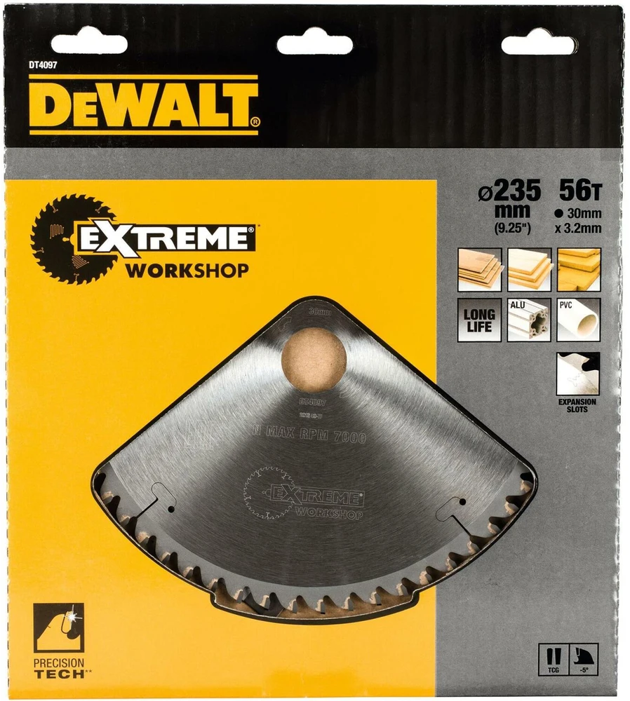 Dewalt Pjūklų diskas DT4097-QZ 235 mm, 30 mm, 56T, TCG, 3.2 mm, 2.2 mm, 1 vnt.