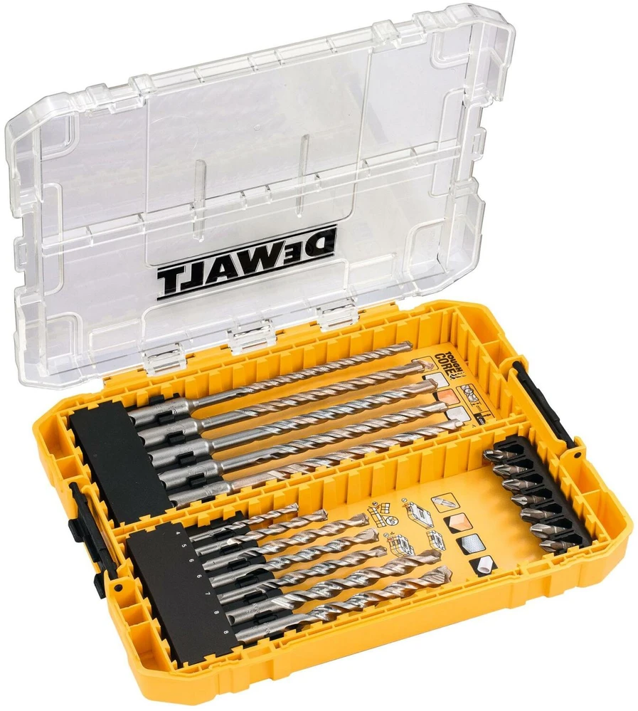 Grąžtas Dewalt Grąžtai SDS+ EXTREME grąžtai 5-12mm + antgaliai 19 vnt, T.CASE