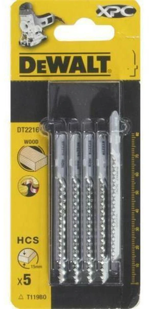 DEWALT JIGSAW LADE 82x2mm T119BO XPC MEDIENA / 5 vnt.
