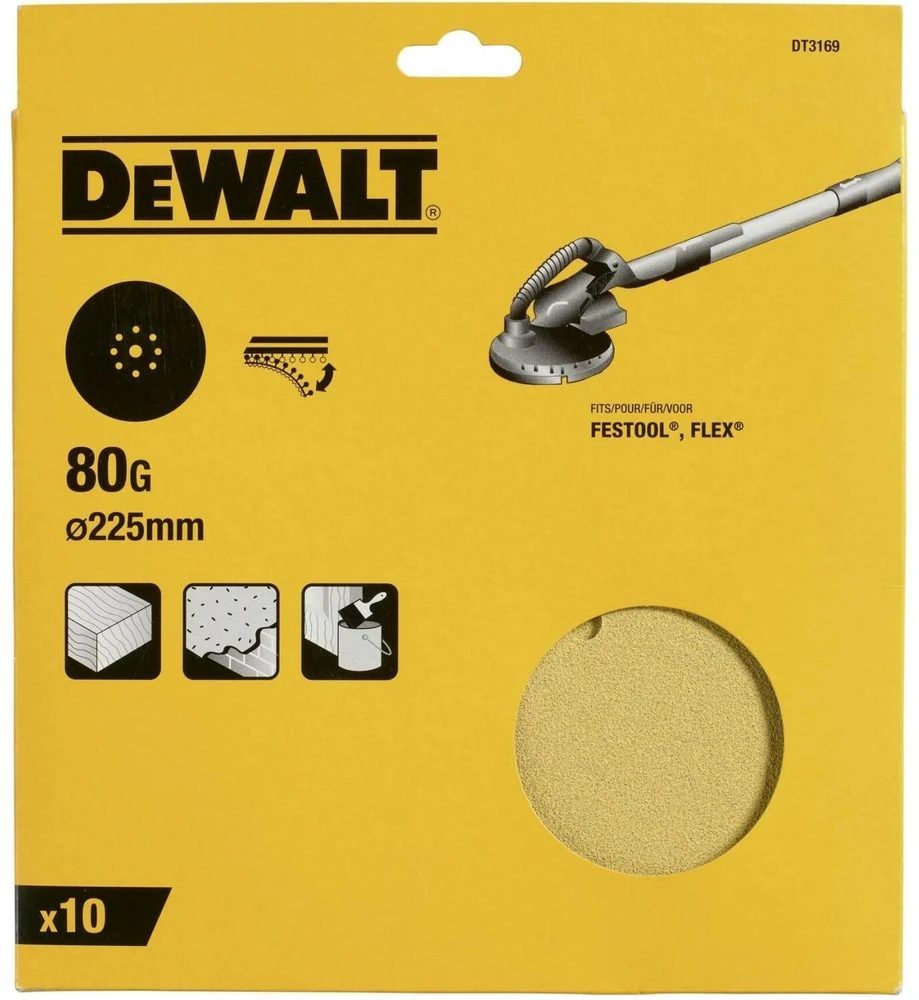 DEWALT KRĄŻEK 225mm P80