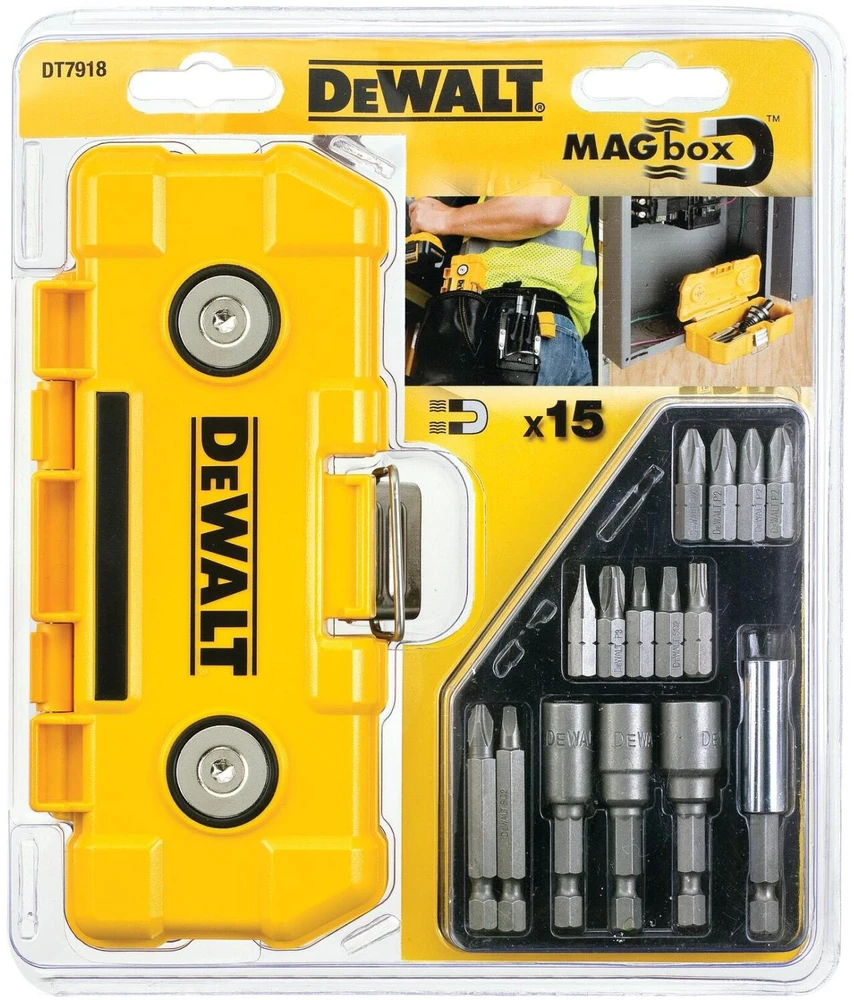 Dewalt 15 dalių atsuktuvų rinkinys - ph1, ph2, ph3, pz1, 2x pz2, pz3