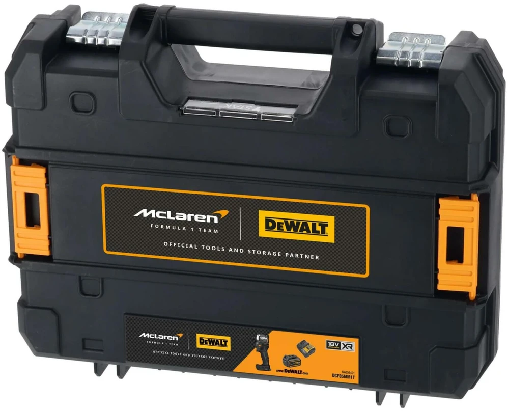 akumuliatorinė zakrętarka smūginis 1/4", 18V, 1x4Ah, XR, DeWalt [DCF85MM1T-QW] edycja MCLAREN