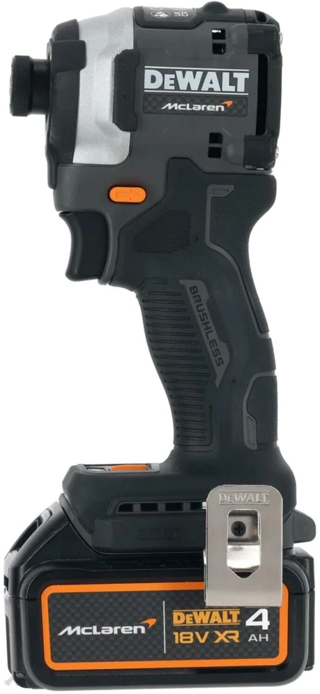 akumuliatorinė zakrętarka smūginis 1/4", 18V, 1x4Ah, XR, DeWalt [DCF85MM1T-QW] edycja MCLAREN