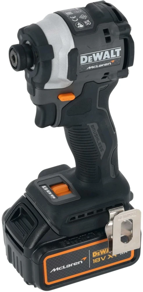 akumuliatorinė zakrętarka smūginis 1/4", 18V, 1x4Ah, XR, DeWalt [DCF85MM1T-QW] edycja MCLAREN