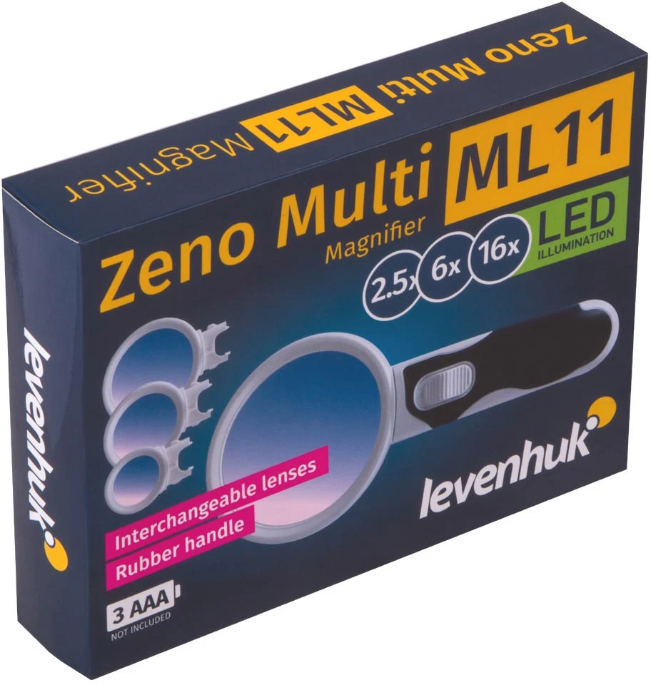 Didinamasis stiklas su LED Zeno Multi ML11 2.5/6/16x L72605 LEVENHUK