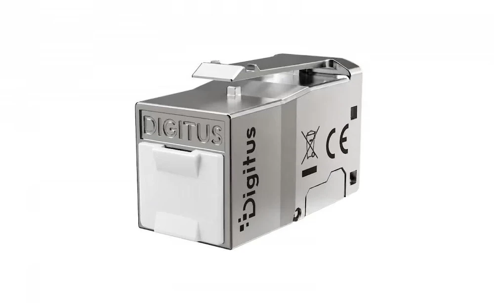 Digitus Modulis (gniazdo) keystone rj45 (8p8c) kat.6, stp ekranowany, beznarzędziowy, zaślepka przeciwpyłowa