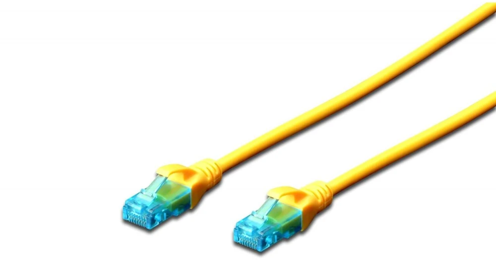Assmann Electronic DIGITUS CAT 5e U-UTP patch kabelis PVC AWG 26/7 ilgis 5 m geltona spalva