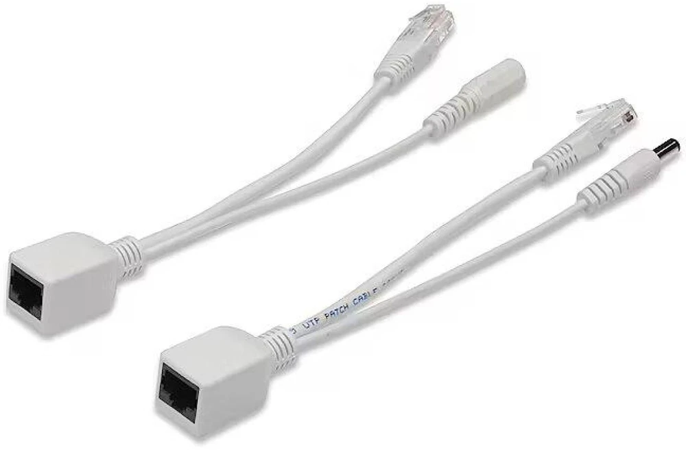 Assmann Electronic DIGITUS PoE kabelių rinkinys pasyvus iki max 5m 10/100Mbit RJ45 kištukai DC kištukas 5,5mm