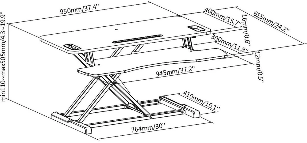 Laikiklis Assmann Electronic DIGITUS Ergonomiškas darbo vietos stovas