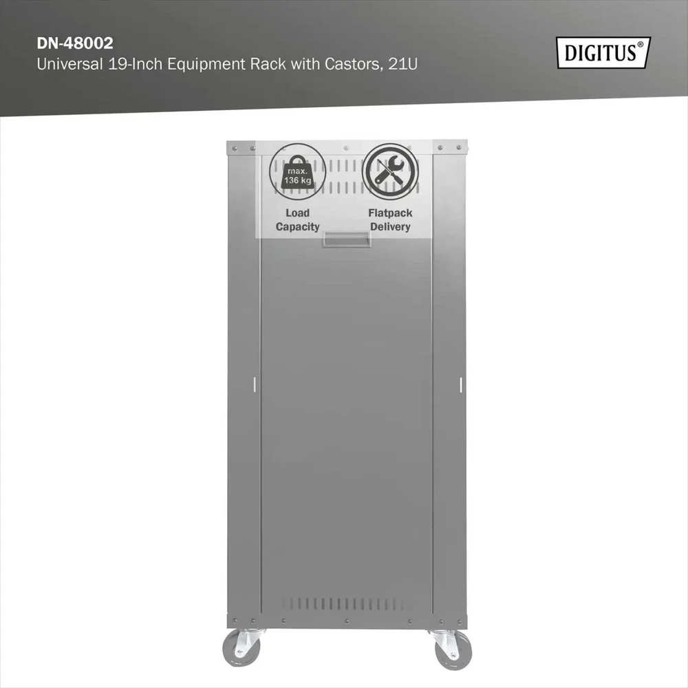 Digitus Universal 19-col. Equipment Rack mit Rollen, 21HE
