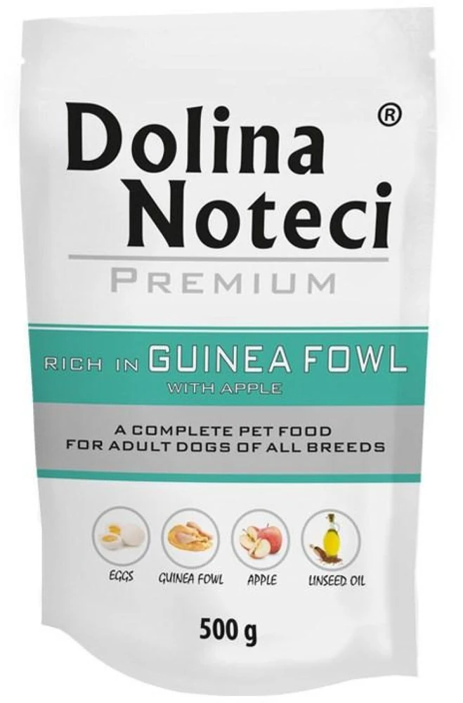 DOLINA NOTECI Premium Rich in guinea fowl with apple – drėgnas ėdalas šunims – 500g