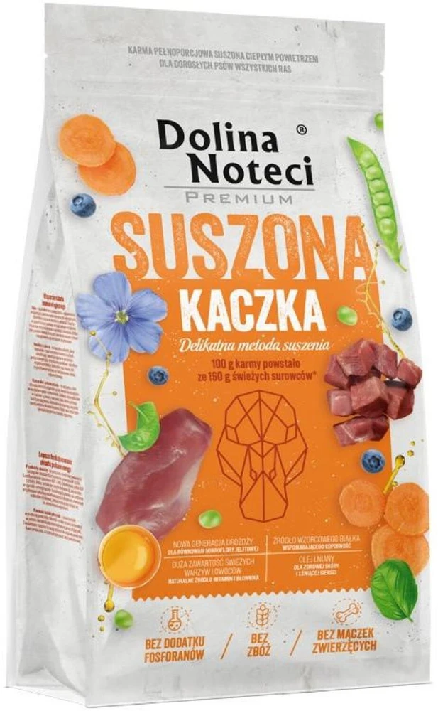 Šunų Maistas - DOLINA NOTECI Premium Džiovinta Antiena 26% Baltymų 9kg